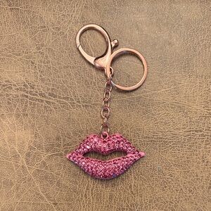 Pink Lip Keychain Accessory